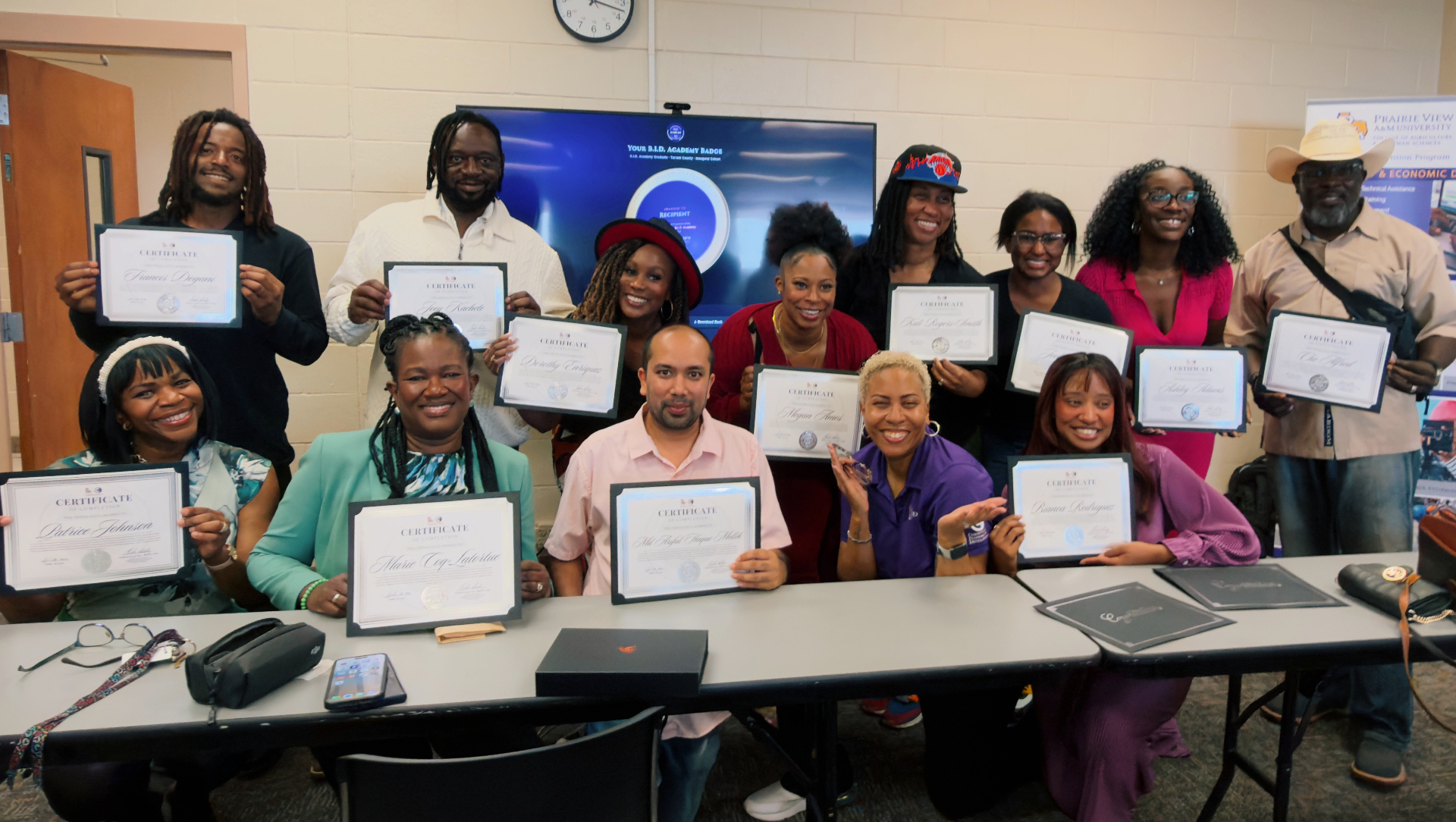 B.I.D. Academy Cohort 1 graduation, certificates in hand